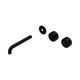 Nero Serenity Wall Basin Set 185Mm Offset Spout Matte Black With Metal Handle Trim Kit Only