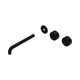 Nero Serenity Wall Basin Set 220Mm Offset Spout Matte Black With Metal Handle Trim Kit Only