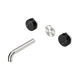 Nero Serenity Wall Basin Set 160Mm Spout Brushed Nickel With Marquina Black Handle Trim Kit Only