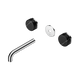 Nero Serenity Wall Basin Set 160Mm Spout Chrome With Marquina Black Handle Trim Kit Only