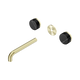 Nero Serenity Wall Basin Set 185Mm Spout With Marquina Black Handle Trim Kit Only Brushed Gold