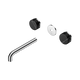 Nero Serenity Wall Basin Set 185Mm Spout With Marquina Black Handle Trim Kit Only Chrome