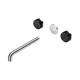 Nero Serenity Wall Basin Set 220Mm Spout Chrome With Marquina Black Handle Trim Kit Only