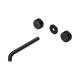 Nero Serenity Wall Basin Set 220Mm Spout Matte Black With Marquina Black Handle Trim Kit Only