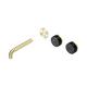 Nero Serenity Wall Basin Set 160Mm Offset Spout Brushed Gold Marquina Black Handle Trim Kit Only