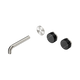 Nero Serenity Wall Basin Set 160Mm Offset Spout Brushed Nickel Marquina Black Handle Trim Kit
