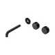 Nero Serenity Wall Basin Set 160Mm Offset Spout Matte Black Marquina Black Handle Trim Kit Only