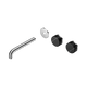 Nero Serenity Wall Basin Set 185Mm Offset Spout Chrome Marquina Black Handle Trim Kit Only