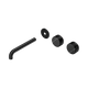 Nero Serenity Wall Basin Set 185Mm Offset Spout Matte Black Marquina Black Handle Trim Kit Only