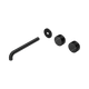 Nero Serenity Wall Basin Set 220Mm Offset Spout Matte Black Marquina Black Handle Trim Kit Only