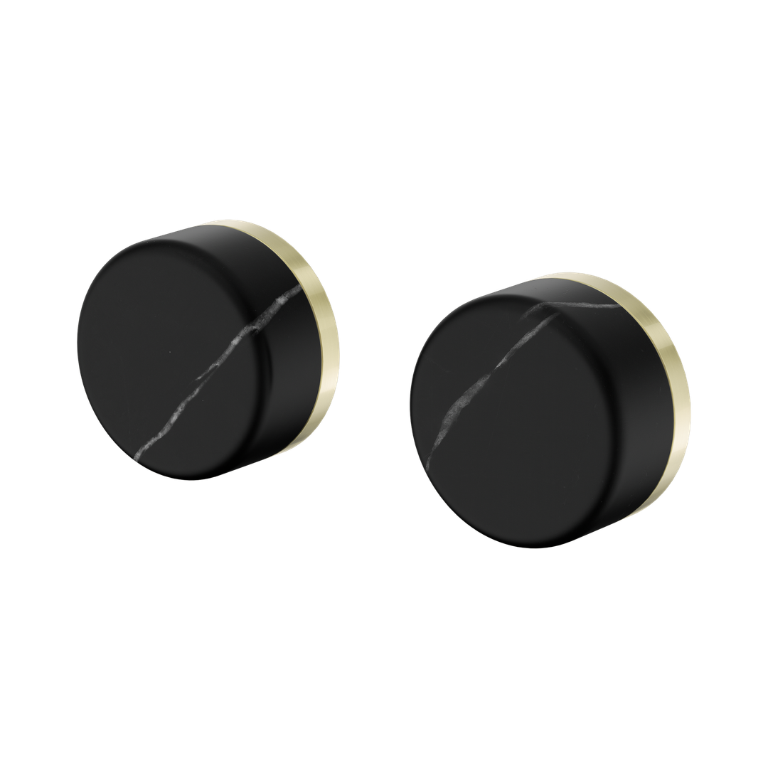 Nero Serenity Wall Top Assembly With Marquina Black Handle Brushed Gold