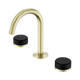 Nero Serenity Basin Set Arc Spout Brushed Gold With Marquina Black Handle
