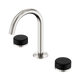 Nero Serenity Basin Set Arc Spout Brushed Nickel With Marquina Black Handle