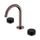 Nero Serenity Basin Set Arc Spout Brushed Bronze With Marquina Black Handle