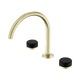 Nero Serenity Bath/Kitchen Set Arc Spout Brushed Gold With Marquina Black Handle