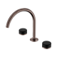Nero Serenity Bath/Kitchen Set Arc Spout Brushed Bronze With Marquina Black Handle