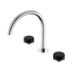Nero Serenity Bath/Kitchen Set Arc Spout Chrome With Marquina Black Handle