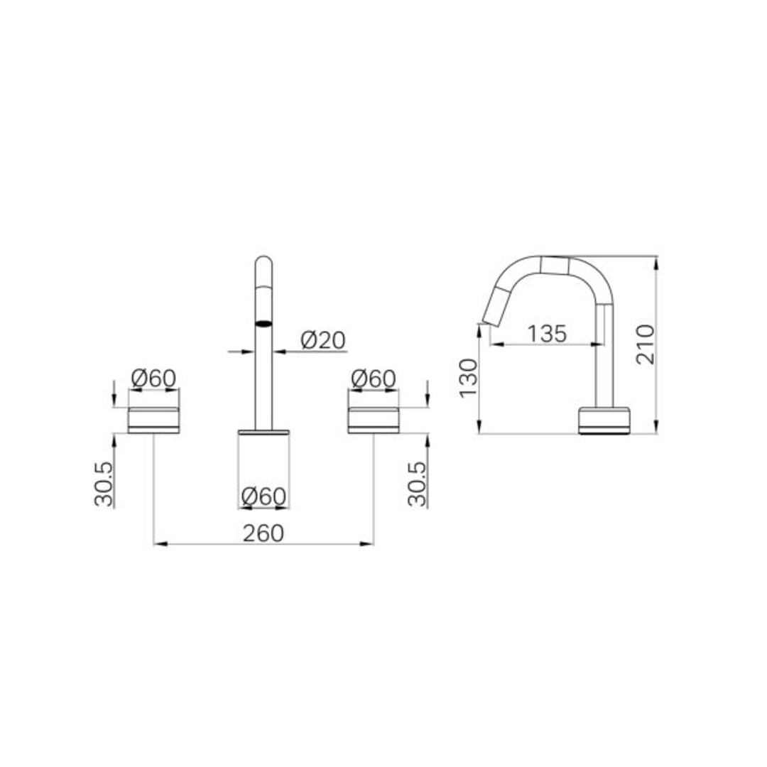 Nero Serenity Basin Set Edge Spout With Marquina Black Handle Matte Black