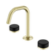 Nero Serenity Basin Set Edge Spout Brushed Gold With Marquina Black Handle