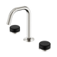 Nero Serenity Basin Set Edge Spout Brushed Nickel With Marquina Black Handle