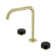 Nero Serenity Bath/Kitchen Set Edge Spout With Marquina Black Handle Brushed Gold