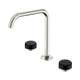 Nero Serenity Bath/Kitchen Set Edge Spout With Marquina Black Handle Brushed Nickel