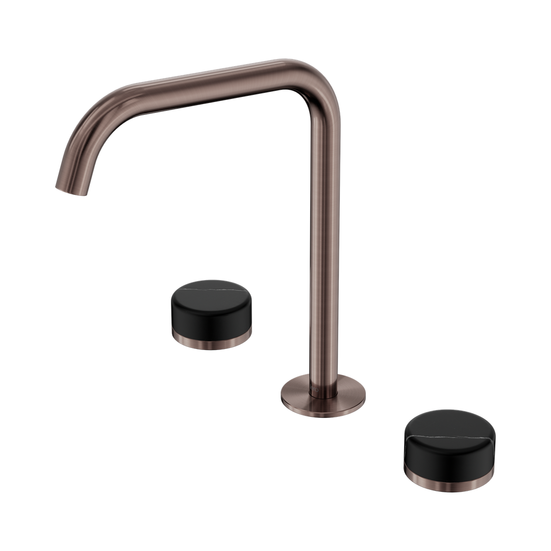 Nero Serenity Bath/Kitchen Set Edge Spout With Marquina Black Handle Brushed Bronze