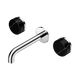 Nero Serenity Wall Basin Set 160Mm Spout Chrome With Marquina Black Handle