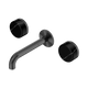 Nero Serenity Wall Basin Set 160Mm Spout Gun Metal With Marquina Black Handle