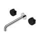 Nero Serenity Wall Basin Set 220Mm Spout Chrome With Marquina Black Handle