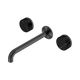 Nero Serenity Wall Basin Set 220Mm Spout With Marquina Black Handle Gun Metal