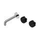 Nero Serenity Wall Basin Set 160Mm Offset Spout With Marquina Black Handle Chrome