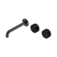 Nero Serenity Wall Basin Set 185Mm Offset Spout Gun Metal With Marquina Black Handle