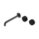 Nero Serenity Wall Basin Set 220Mm Offset Spout Gun Metal With Marquina Black Handle
