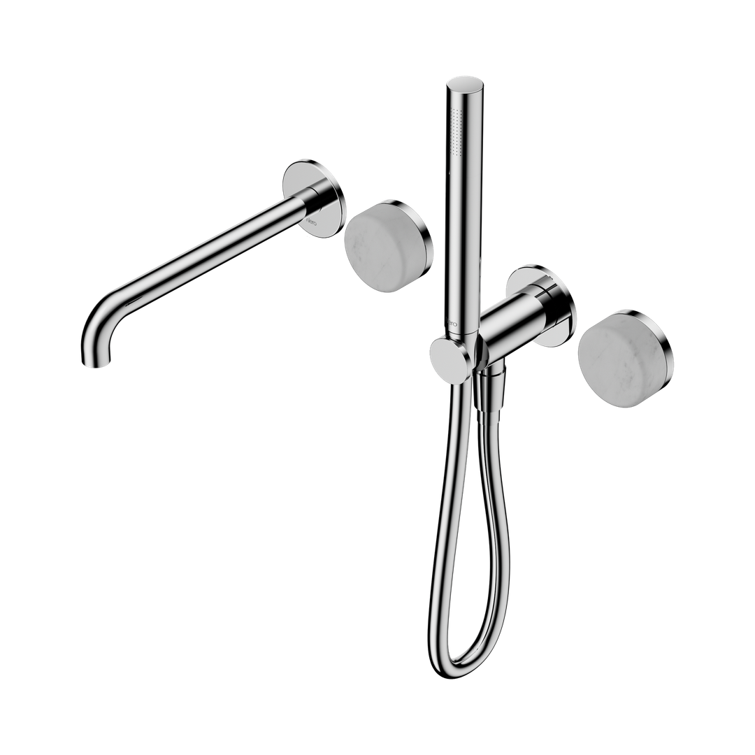 Nero Serenity Progressive Shower System With Spout With Carrara Handle & Slim Shower Chrome
