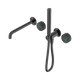 Nero Serenity Progressive Shower System With Spout With Verde Alpi Handle & Slim Shower Gun Metal