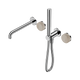 Nero Serenity Progressive Shower System With Spout With Rome Travertine Handle & Slim Shower Chrome