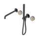 Nero Serenity Progressive Shower System With Spout With Rome Travertine Handle & Slim Shower Gun Metal