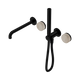 Nero Serenity Progressive Shower System With Spout With Rome Travertine Handle & Slim Shower Matte Black