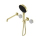 Nero Serenity Progressive Shower System With Spout Brushed Gold With Carrara Handle & Serenity Hand Shower