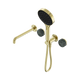Nero Serenity Progressive Shower System With Spout Brushed Gold With Verde Alpi Handle & Serenity Hand Shower