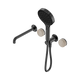 Nero Serenity Progressive Shower System With Spout Gun Metal Rome Travertine Handle & Serenity Hand Shower