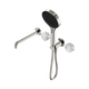 Nero Serenity Progressive Shower System With Spout Brushed Nickel Arabescato Corchia Handle & Serenity Hand Shower