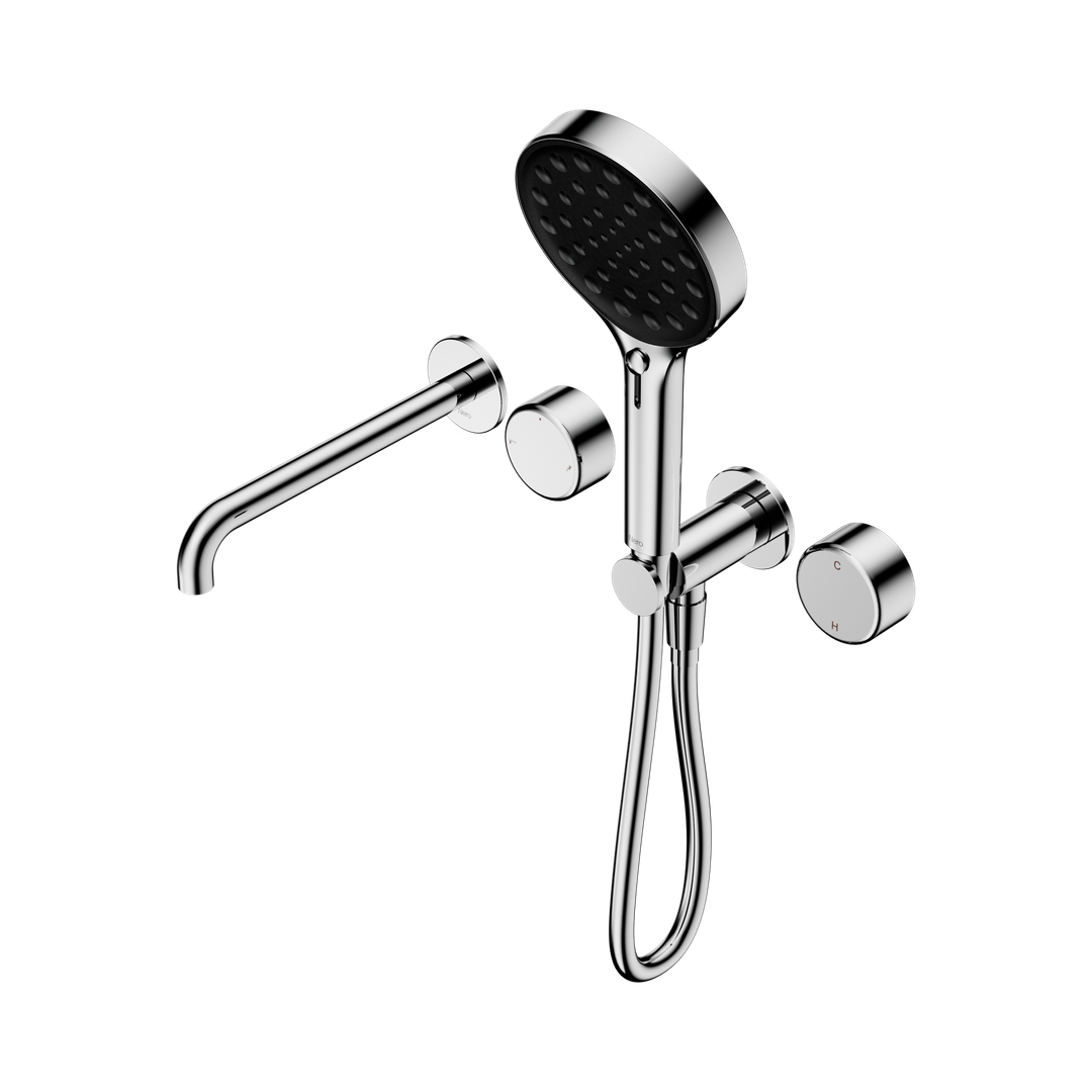 Nero Serenity Progressive Shower System With Spout With Metal Handle & Serenity Hand Shower Chrome