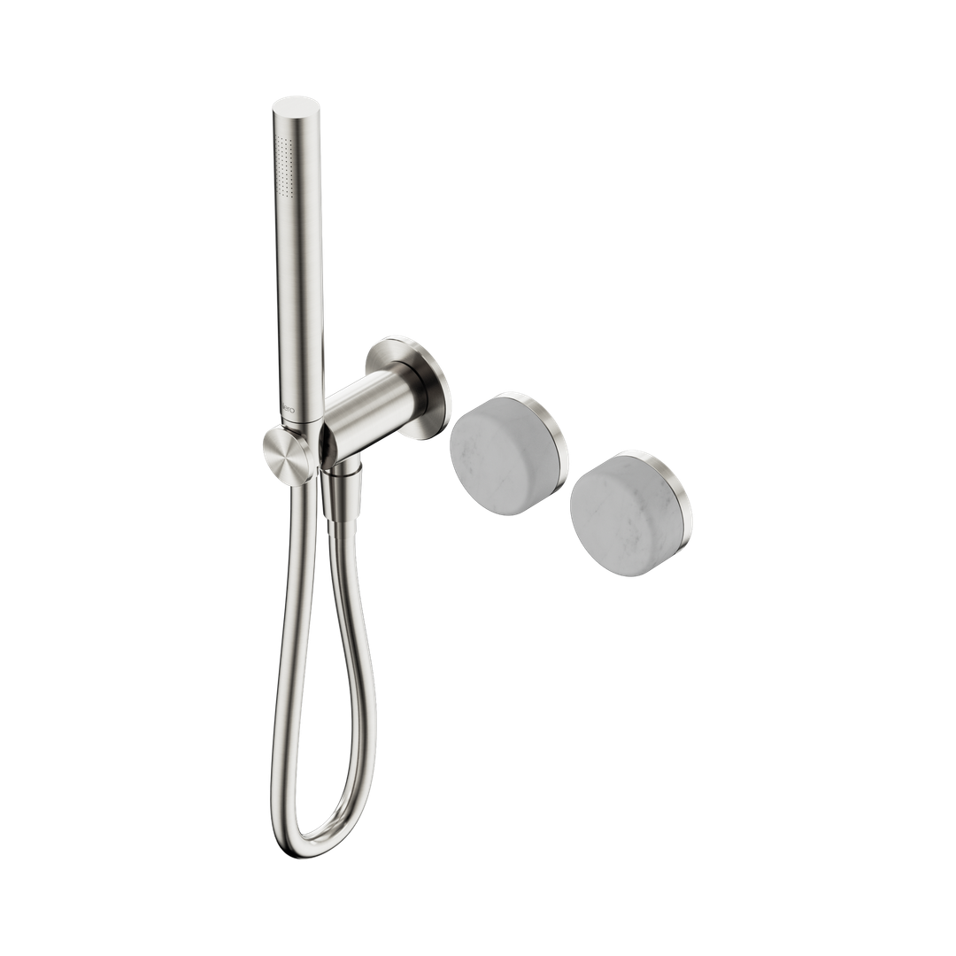 Nero Serenity Progressive Shower System With Carrara Handle & Slim Shower Brushed Nickel