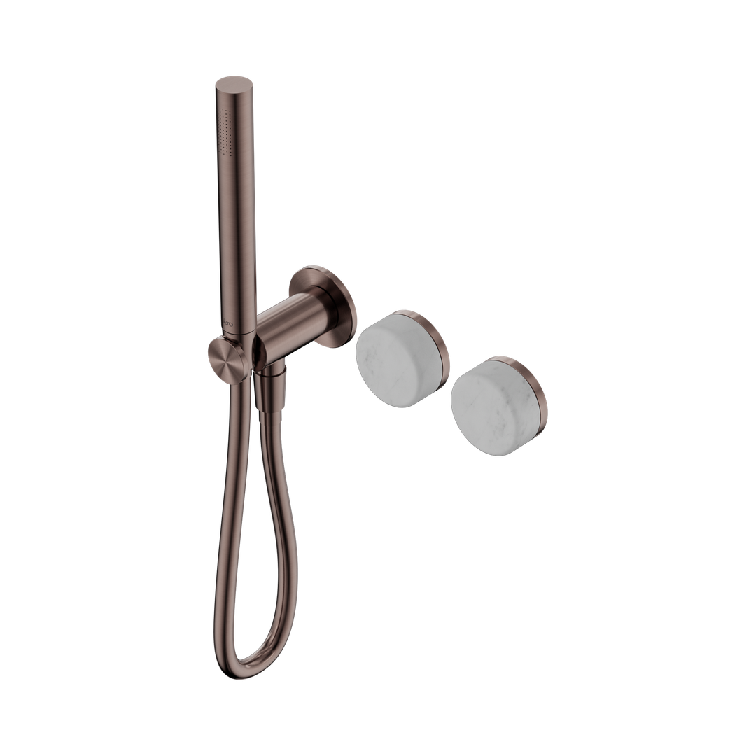 Nero Serenity Progressive Shower System With Carrara Handle & Slim Shower Brushed Bronze