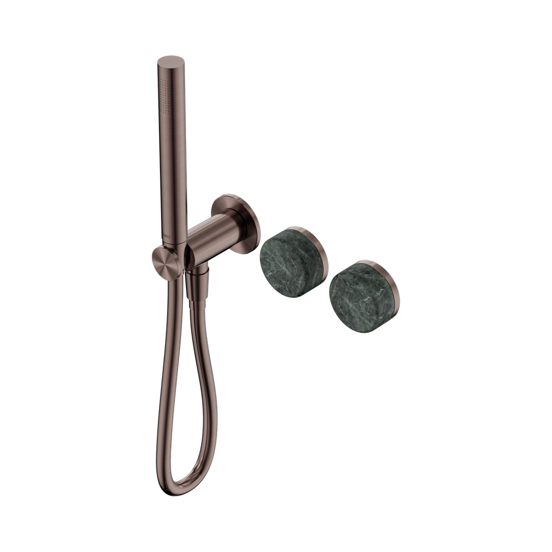 Nero Serenity Progressive Shower System With Verde Alpi Handle & Slim Shower Brushed Bronze