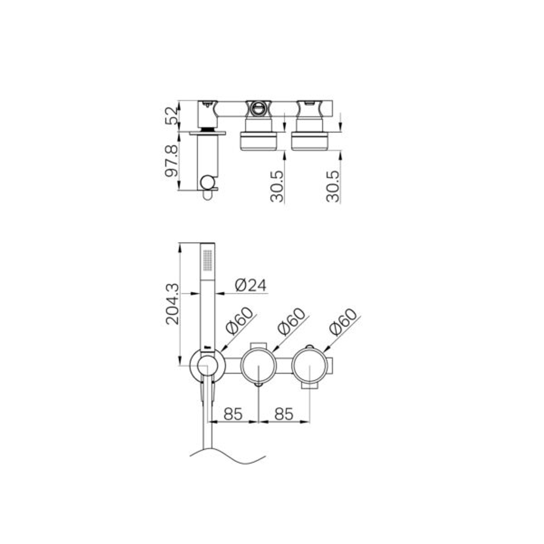 Nero Serenity Progressive Shower System With Metal Handle & Slim Shower Brushed Nickel