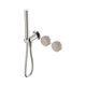 Nero Serenity Progressive Shower System Brushed Nickel With Rome Travertine Handle & Slim Shower
