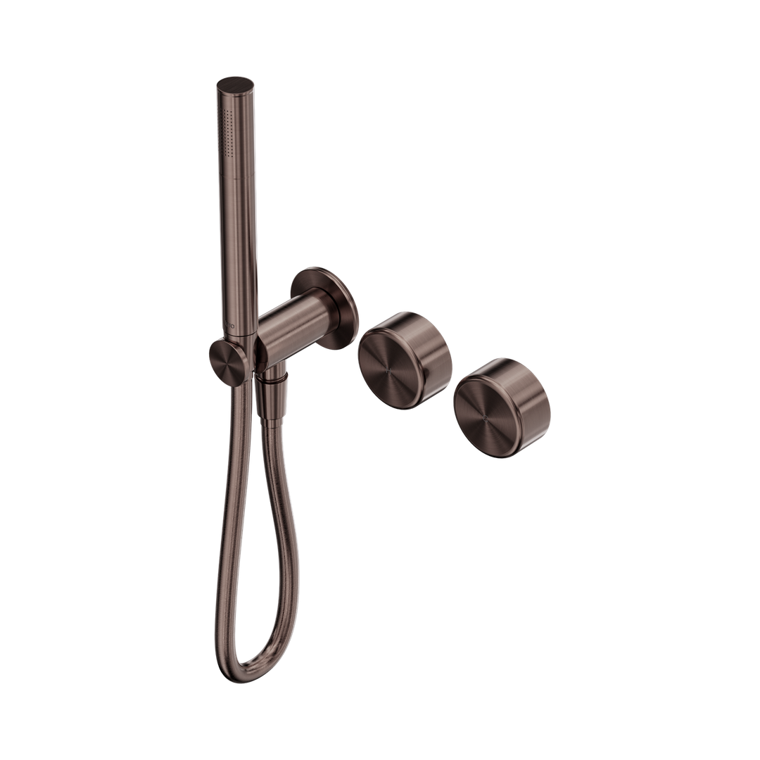 Nero Serenity Progressive Shower System With Metal Handle & Slim Shower Brushed Bronze